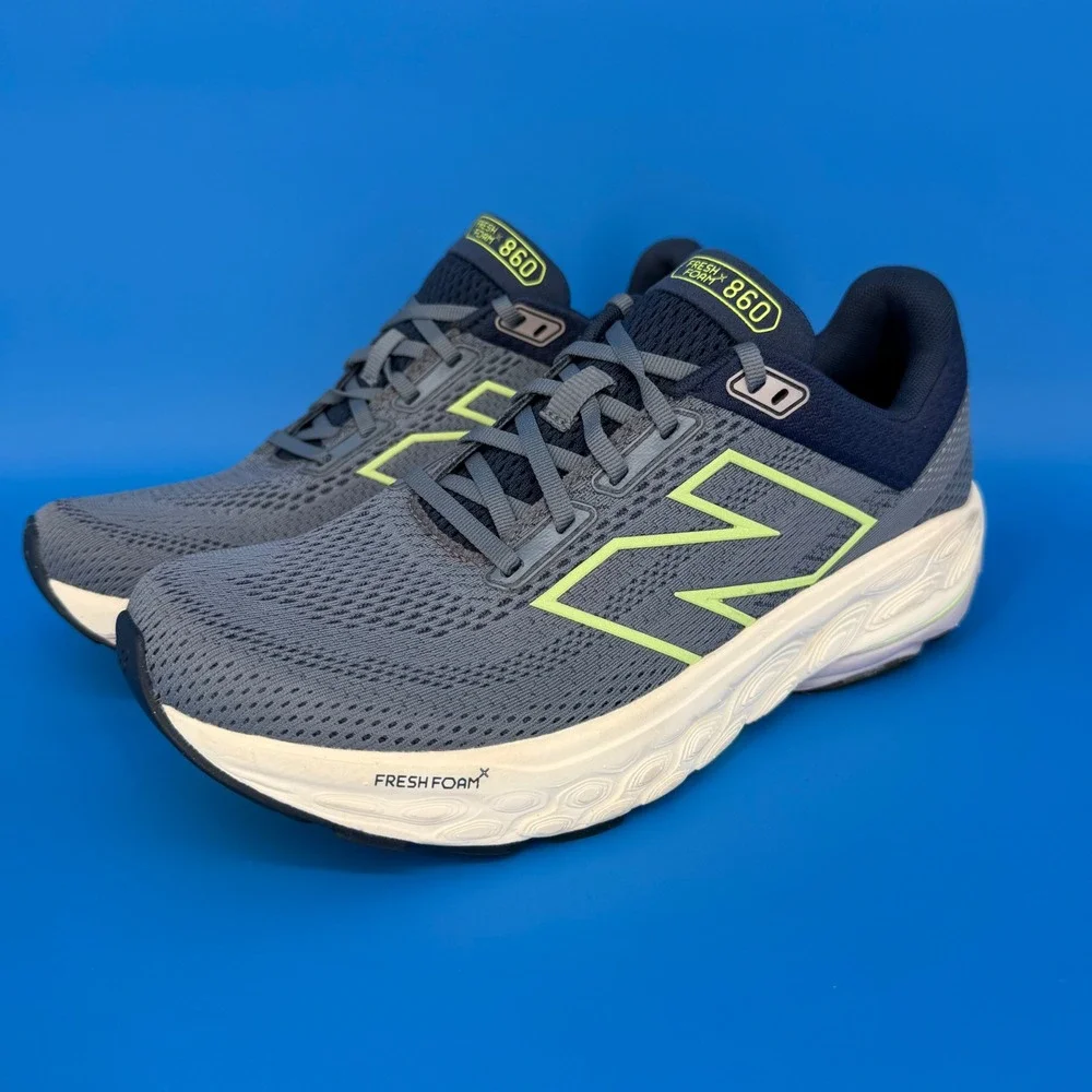 New Balance Fresh Foam X 860v14 Womens 10 Grey Navy Neon Stability W860L14